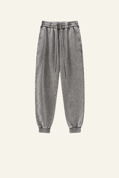 Men's Vintage Washed Cotton Cuffed Sweatpants