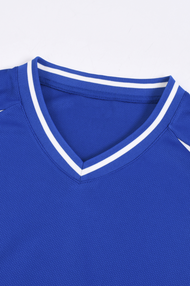 Men Spring Mesh Color Block Long Sleeve Soccer Jersey