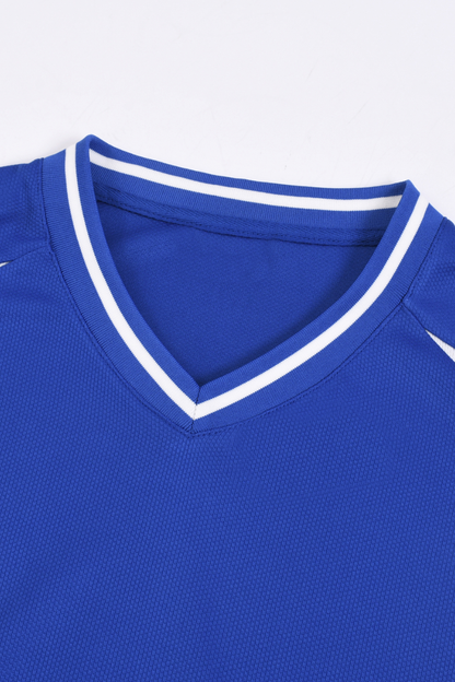 Men Spring Mesh Color Block Long Sleeve Soccer Jersey