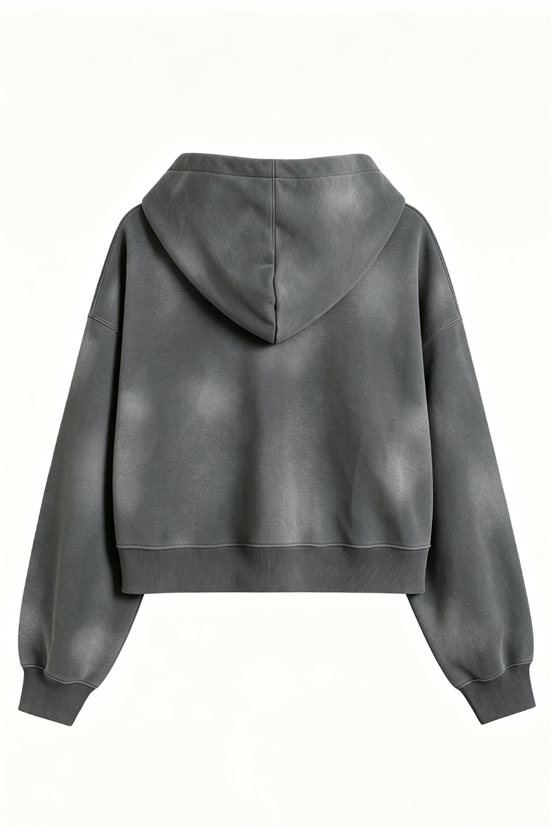 Women's Fall Gradient-Wash Cropped Pullover Hoodie