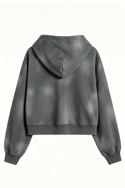 Women's Fall Gradient-Wash Cropped Pullover Hoodie