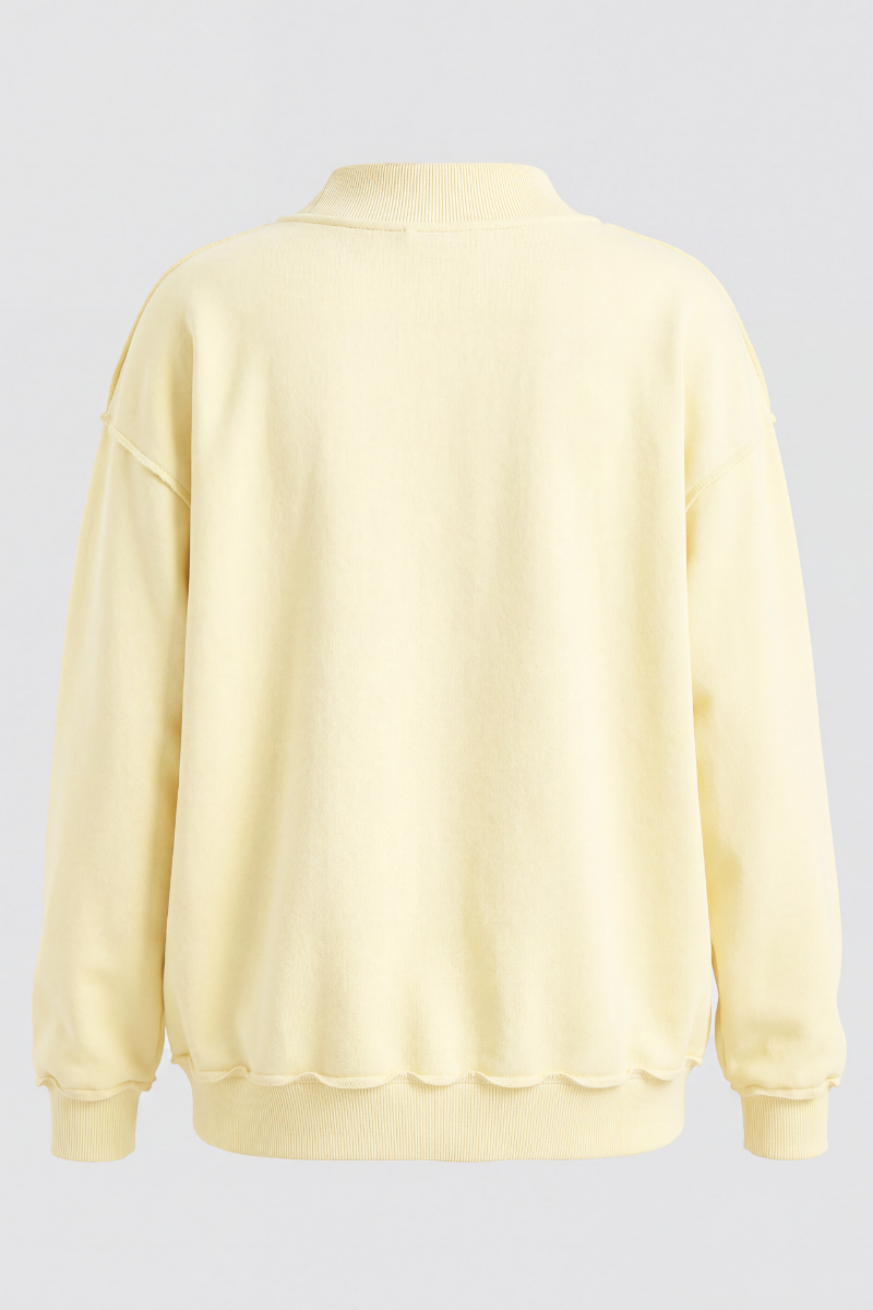 Unisex Fall Clothing Mock-Neck Drop-Shoulder Sweatshirt