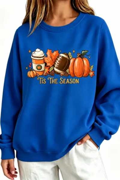 Women Fall Clothing Pumpkin Football Coffee Sweatshirt