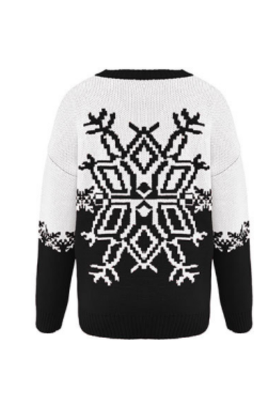 Women Fall Clothing Christmas Nordic Snowflake Sweater