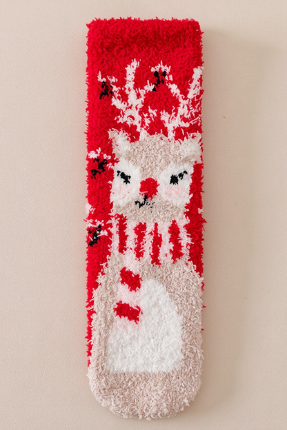 Unisex Winter Christmas Coral Fleece Warm Sleep Mid Socks