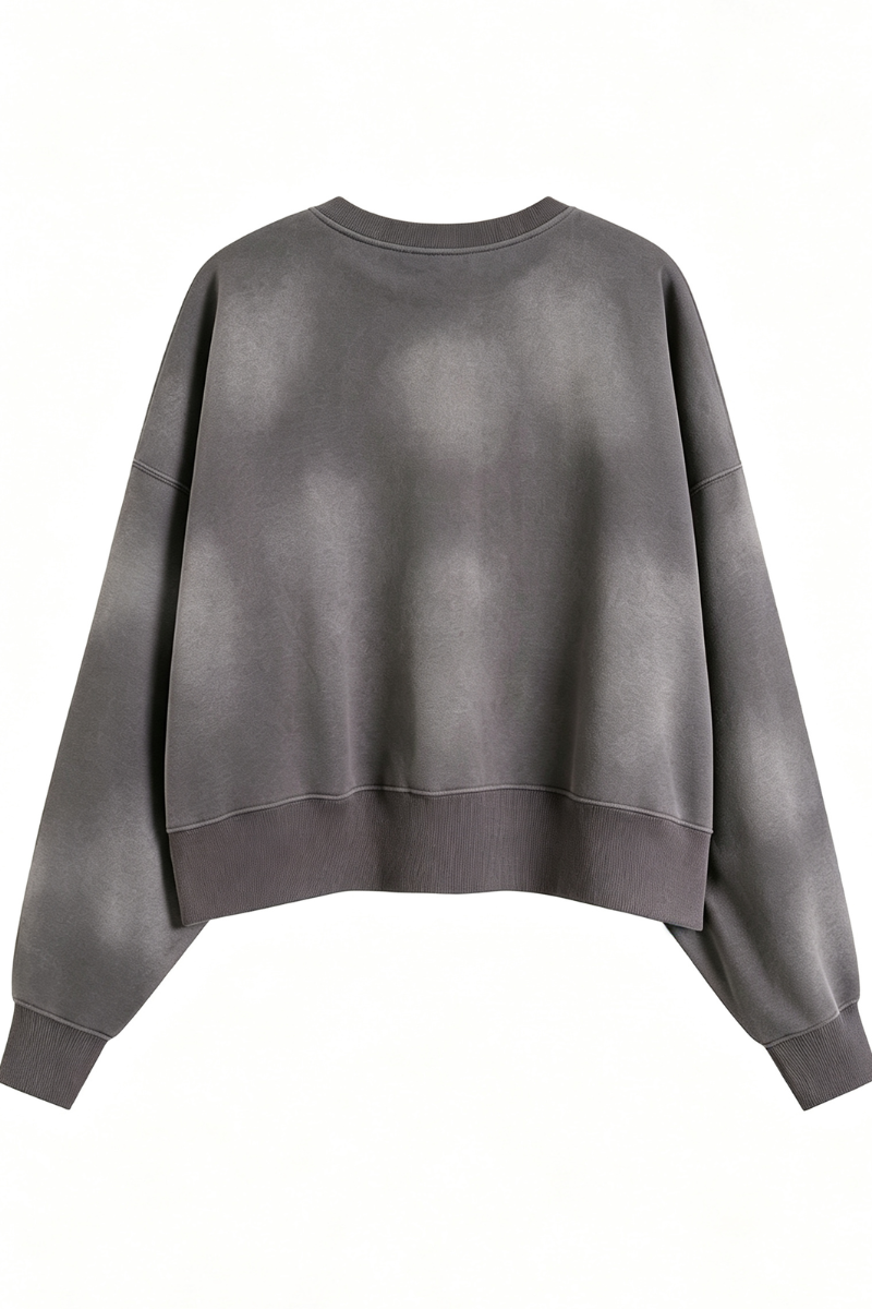 Women's Fall Vintage-Wash Cropped Crewneck Sweatshirt