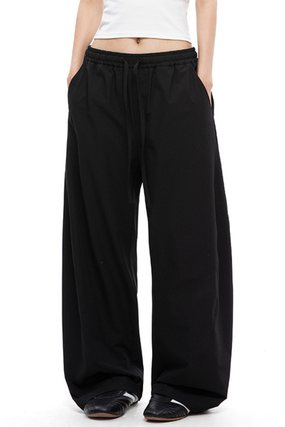 Women's Summer Straight White Parachute Pants