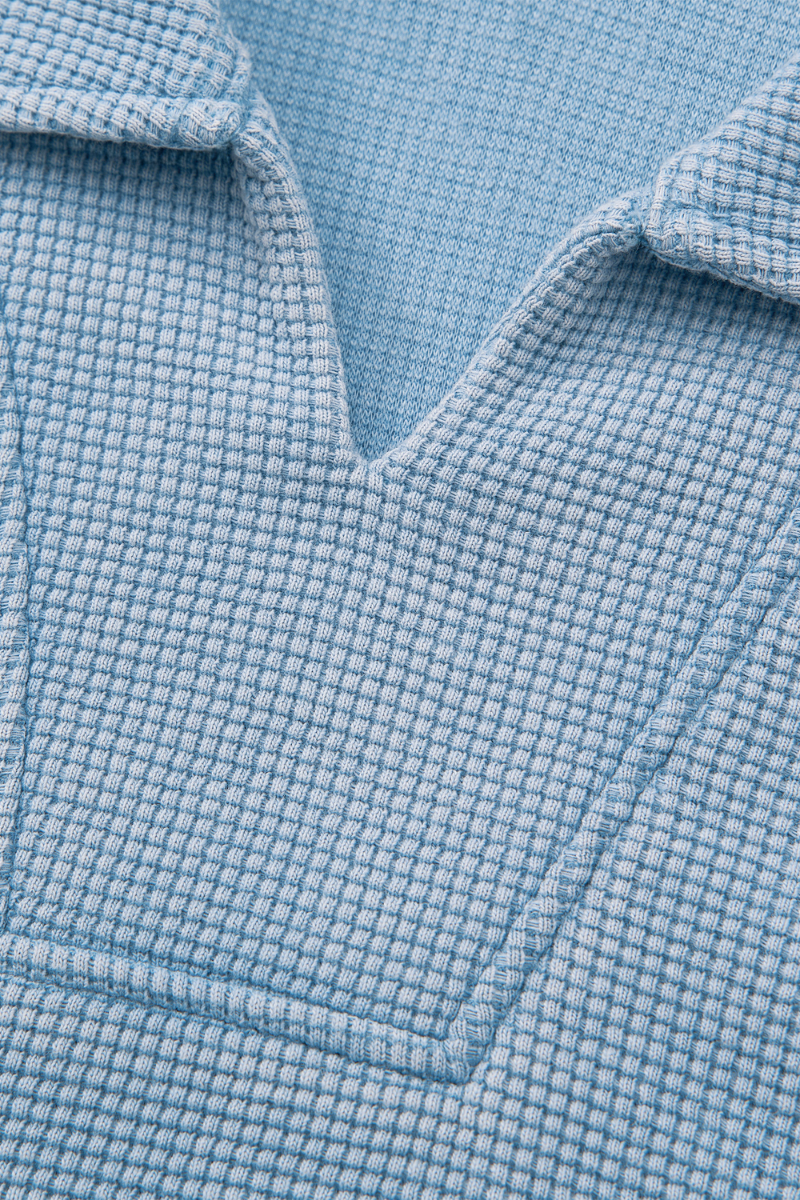 Women's 290g Heavy Waffle Snow Wash V-Neck Polo