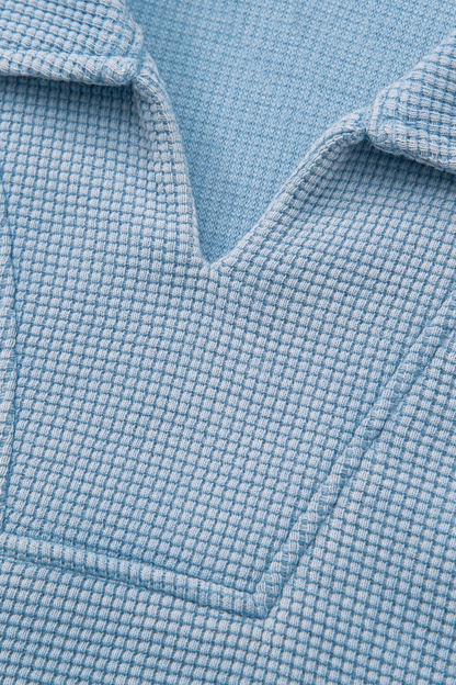 Women's 290g Heavy Waffle Snow Wash V-Neck Polo
