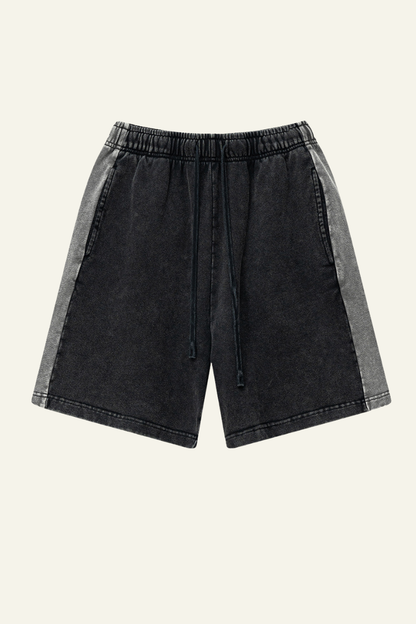 Men's Cotton Streetwear Color-Block Vintage Patchwork Shorts