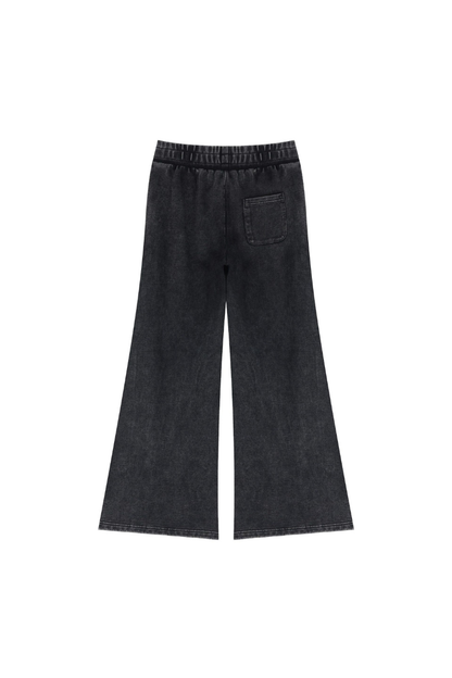 Men Fall 400gsm 100% Cotton Washed Pocket Flare Sweatpants