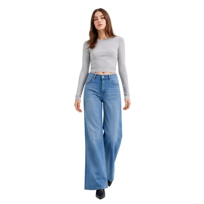 Women's High Waist Wide Leg Flare Jeans