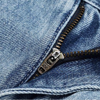Men's Summer Washed Strap Wide-Leg Denim Shorts