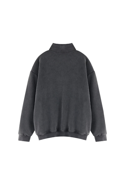 Men Fall Clothing Warm Vintage Washed Half Zip Sweatshirt