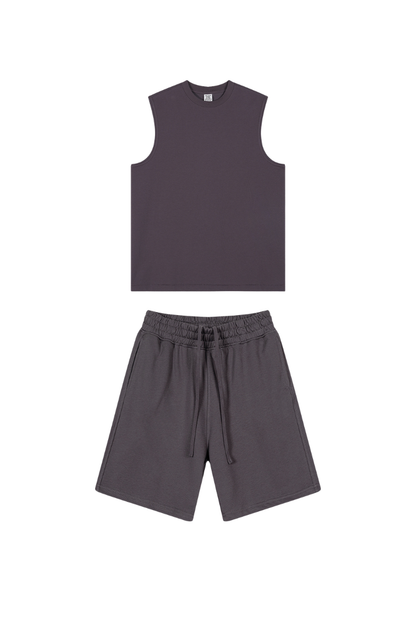 Unisex Summer American Sorona Tank & Loose Shorts Set