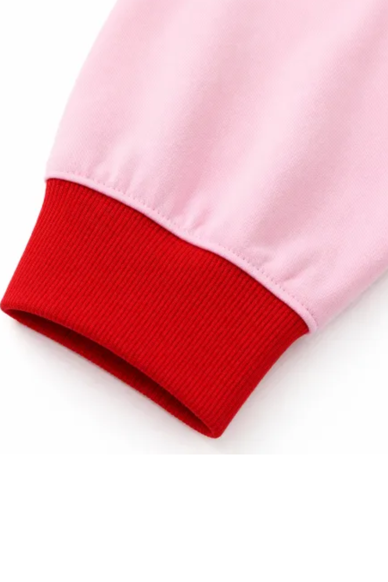 Women Spring Color Block Oversized Crew Neck Sweatshirt