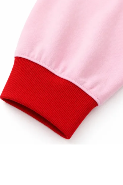 Women Spring Color Block Oversized Crew Neck Sweatshirt