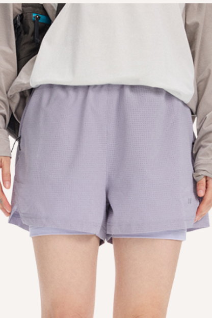 Unisex 2-in-1 Breathable Cooling Quick Dry Bike Shorts