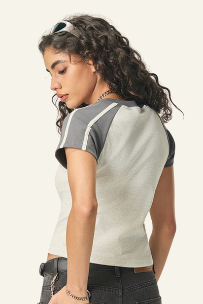 Women's Vintage Color Block Slim T-shirt