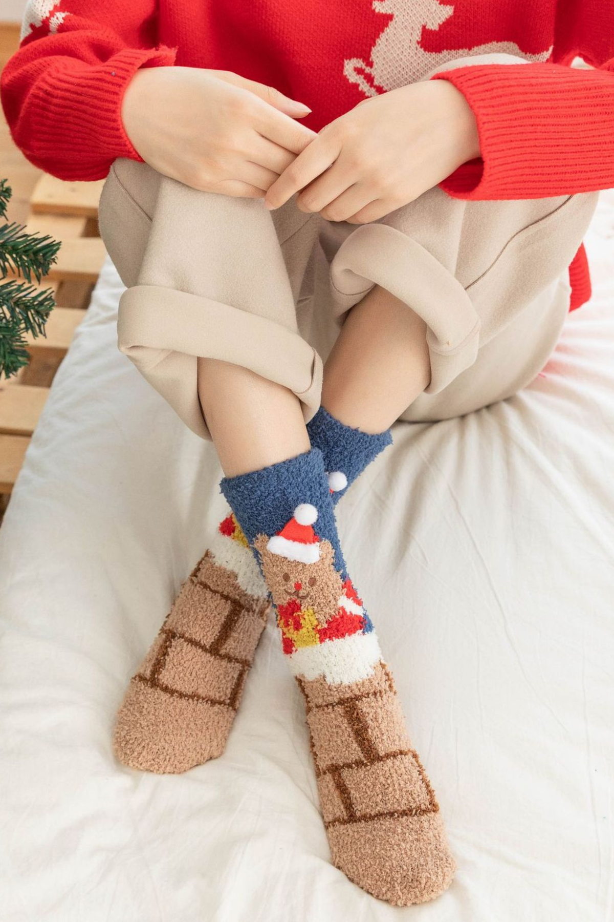 Women's Christmas Non Shedding Coral Fleece Floor Socks