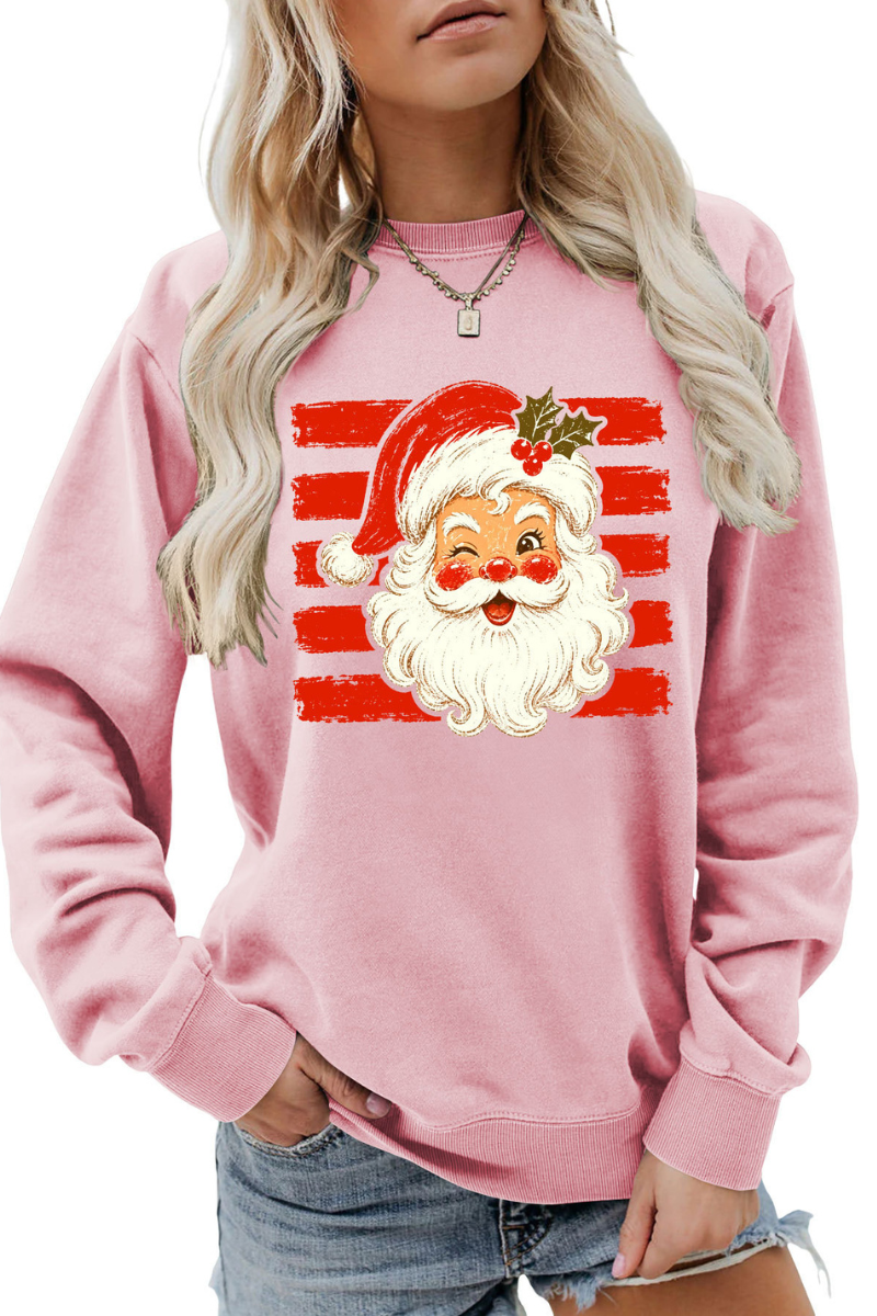 Women Fall Clothing Christmas Santa Graphic Sweatshirt