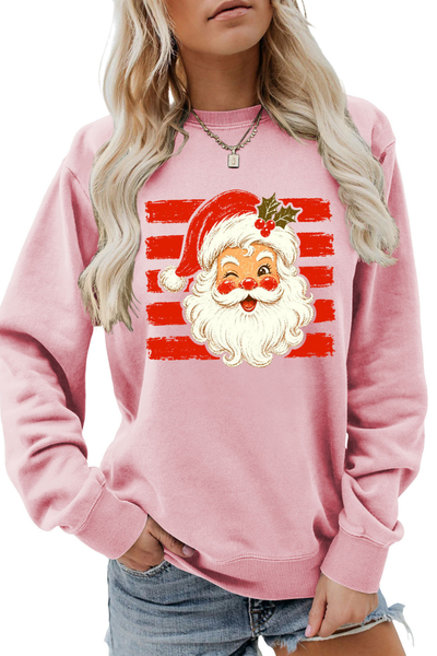Women Fall Clothing Christmas Santa Graphic Sweatshirt