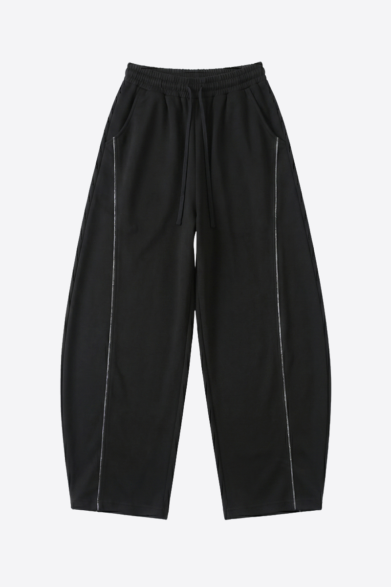 Unisex Summer 390g Heavy Curved Colorblock Topstitch Pants