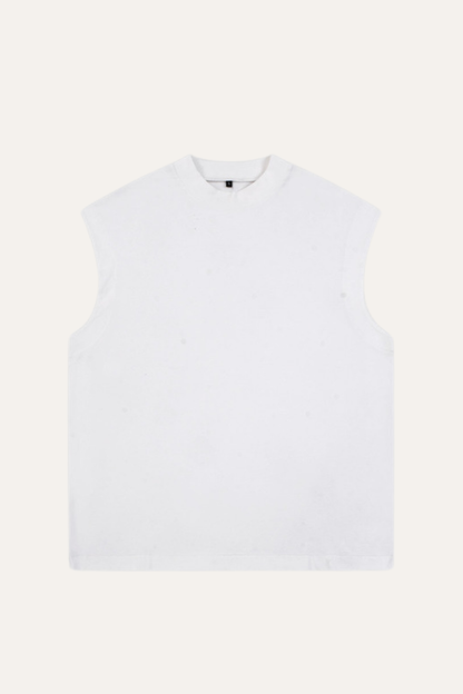 Men's Summer 230g Cotton High Neck Loose Tank
