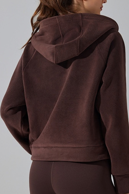 Women Fall Clothing Warm Cozy Oat Fleece Half-Zip Hoodie