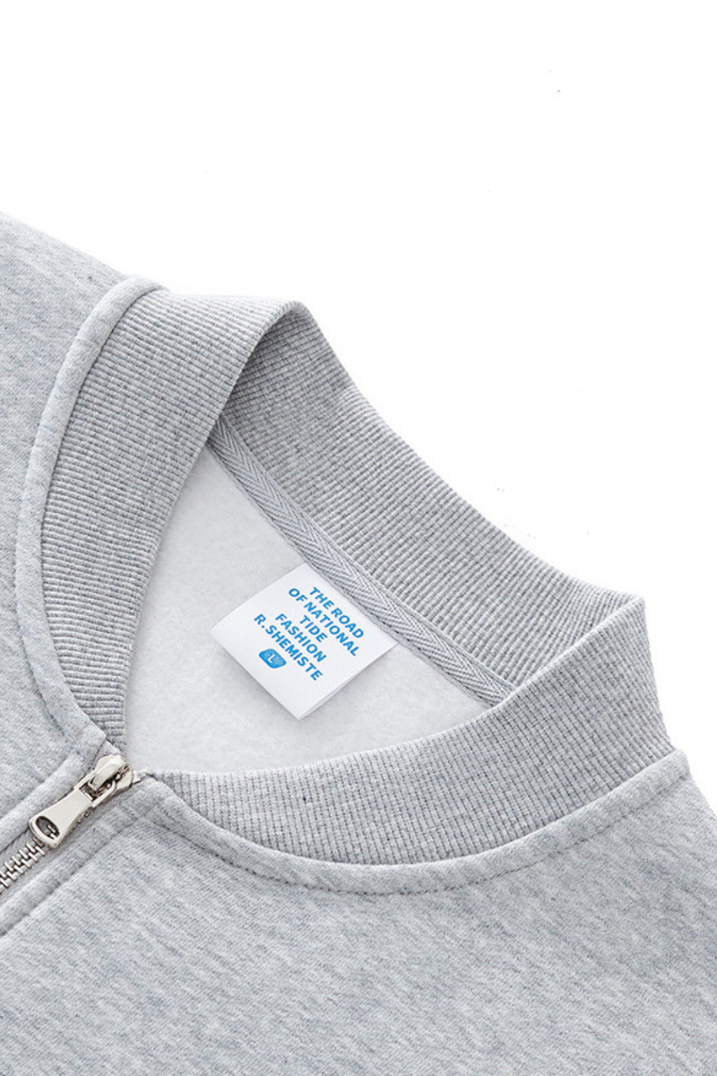 Women's  Streetwear Stand Collar Fleece-Lined Zipper Jacket