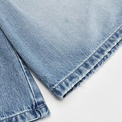 Men's Summer Washed Strap Wide-Leg Denim Shorts