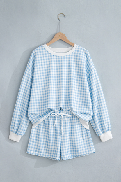 Women's Plaid Multi Pocket Fall Casual 2 Piece Set