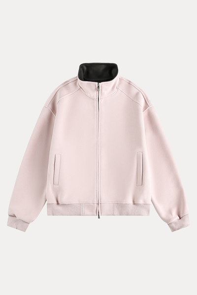 Unisex American Retro Stand Collar Zip Loose Hoodie Cleanfit