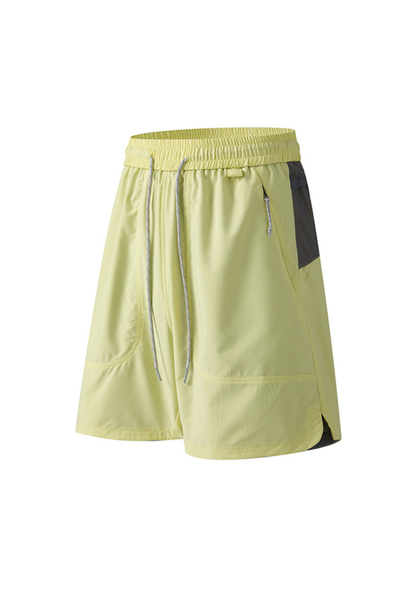Men's Summer Loose Straight Colorblock Waterproof 5" Shorts