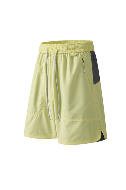 Men's Summer Loose Straight Colorblock Waterproof 5" Shorts