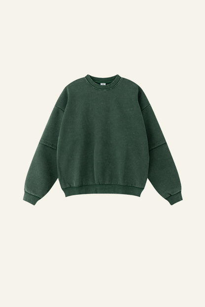 Men's Streetwear Washed Patchwork Pullover
