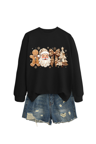 Unisex Fall Clothing Christmas Santa Bow Sweatshirt