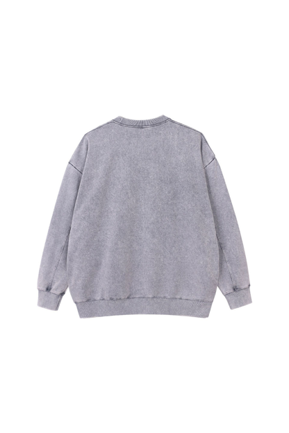 Unisex Fall Washed Vintage Drop Shoulder Sweatshirt