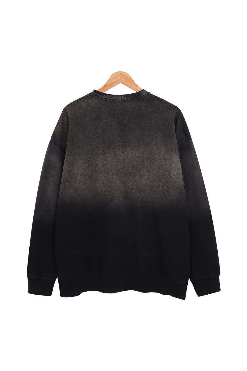 Unisex Fall Sandblasted Gradient Oversized Sweatshirt