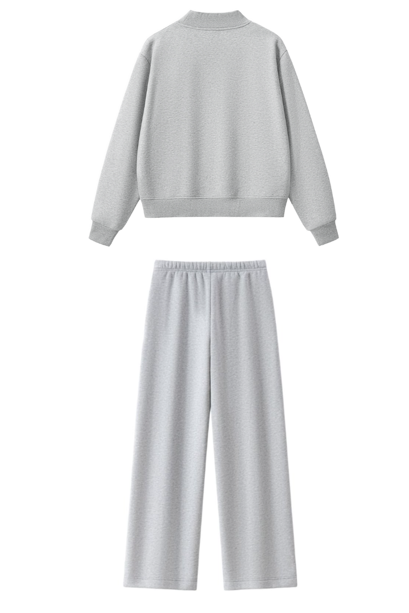 Men Fall Mock Neck Sweatshirt Wide Leg Pants Set