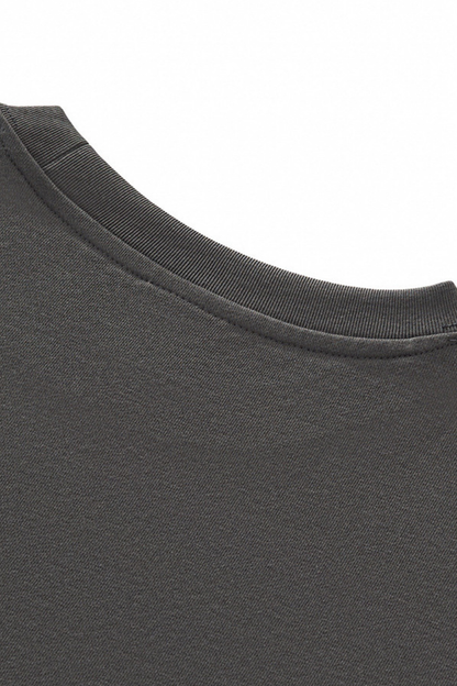 Men's Streetwear Solid Color Raw-Edge Short Sleeve T-Shirt