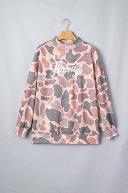 Women's Fall Multi Print Crew Neck Long Sleeve Sweatshirt