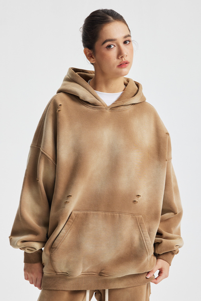 Women's Streetwear Washed 360G Heavyweight Cut Hoodie