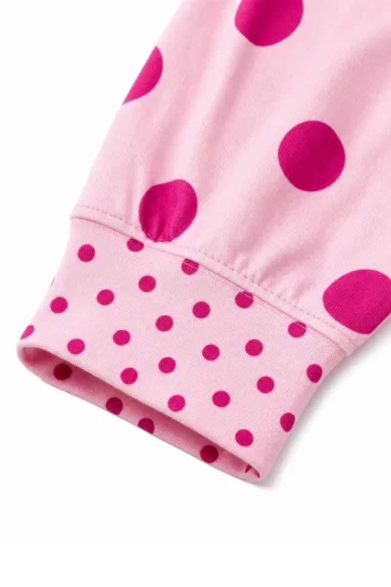 Women Fall Polka Dot Mock Neck Drop Shoulder Sweatshirt