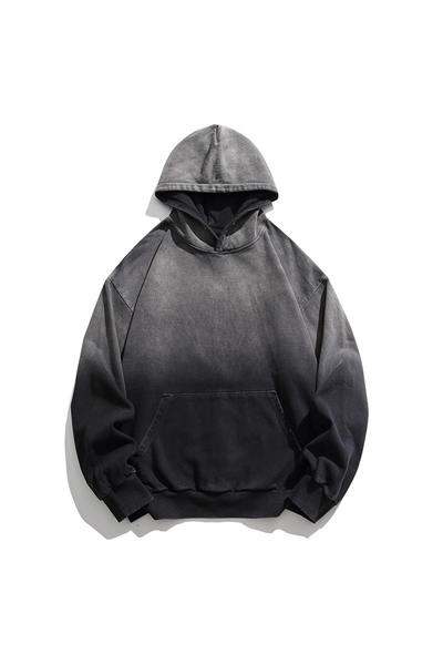 Unisex Retro Washed Gradient Cotton Loose Hoodie