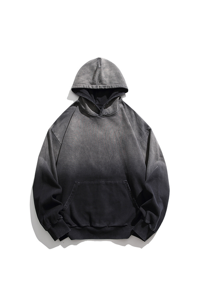 Unisex Retro Washed Gradient Cotton Loose Hoodie