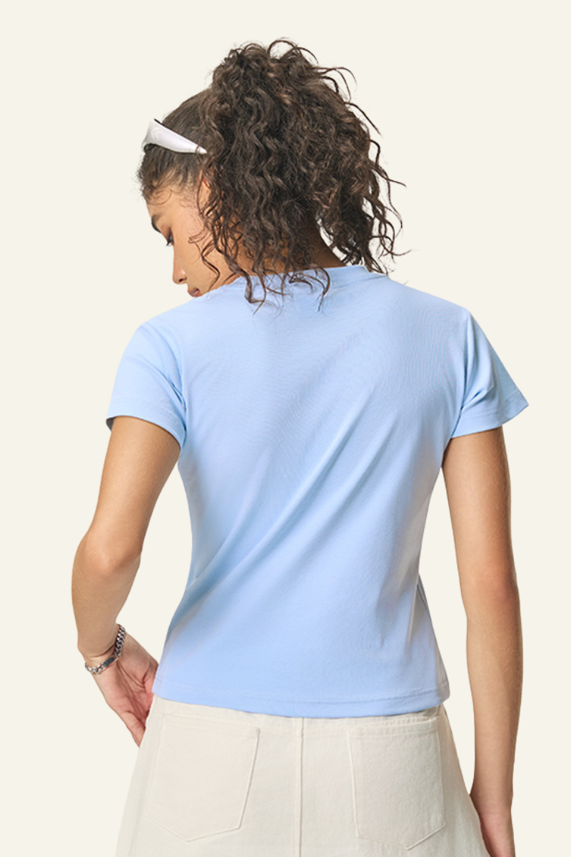 Women's Straight-shouldered spicy short-sleeved T-shirt