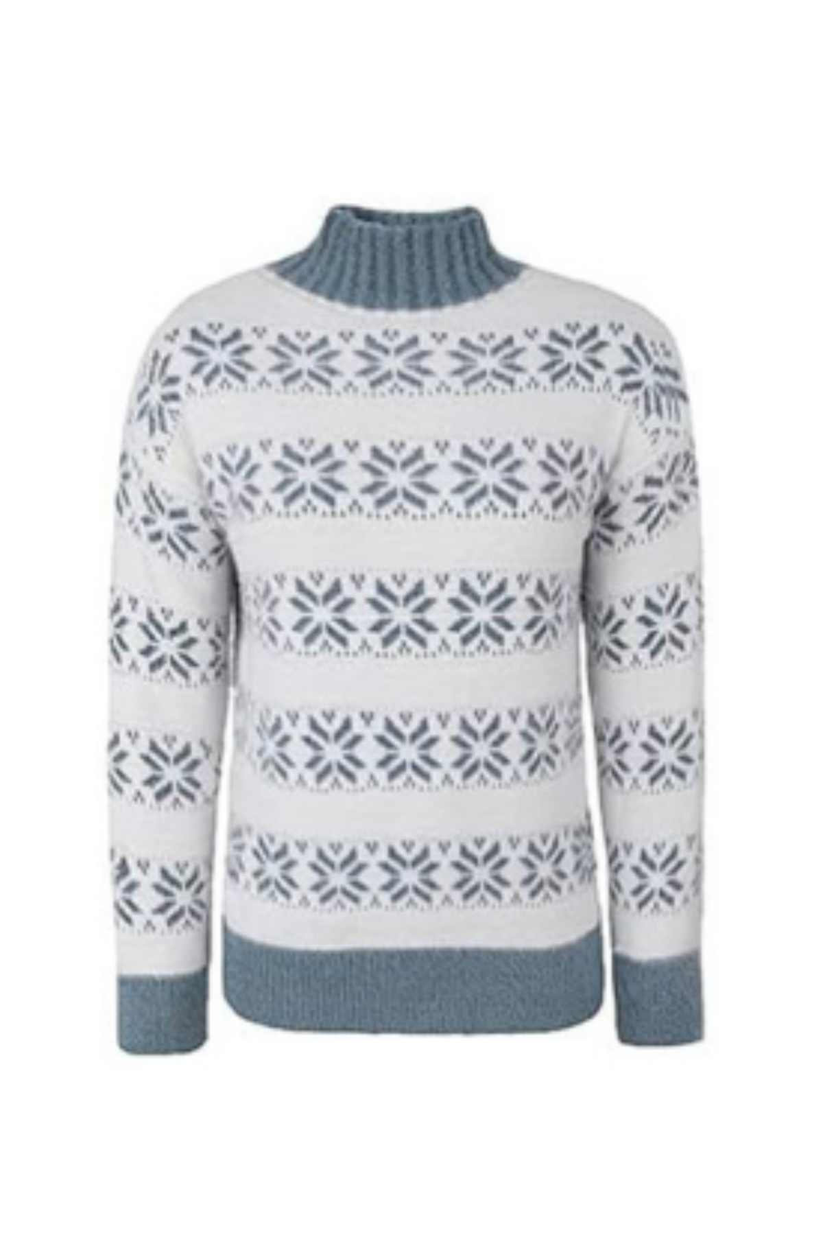 Women's Fall Christmas Snowflake Mock Neck Knit Sweater