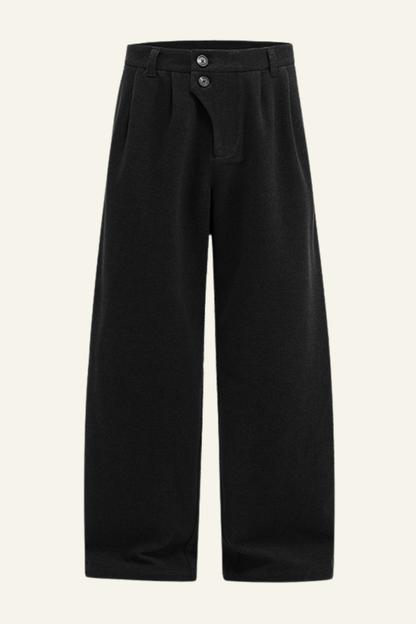 Men's Streetwear Double-button Placket Trousers