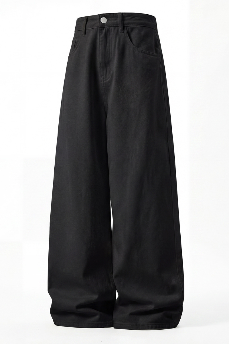 Men's Spring Retro Back Pocket Contrast Stitch Loose Jeans